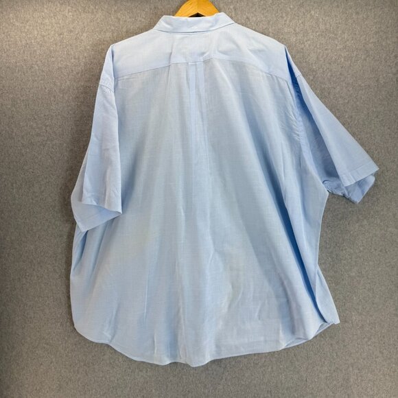 Ralph Lauren Mens 4XB Big Carolina Blue Button Front Shirt Collared Pink Pony SS - Picture 11 of 15